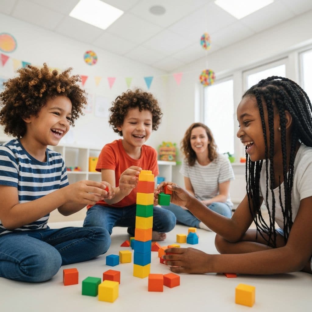 Children engaging in therapy activities
